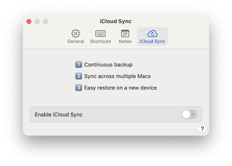 Enable iCloud