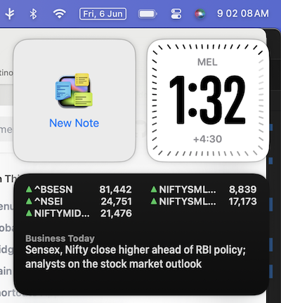 New widget screenshot